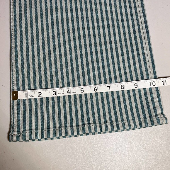 NWT Free People High Wasted Striped Blue Green Flare Jeans Size 29 - Picture 10 of 10